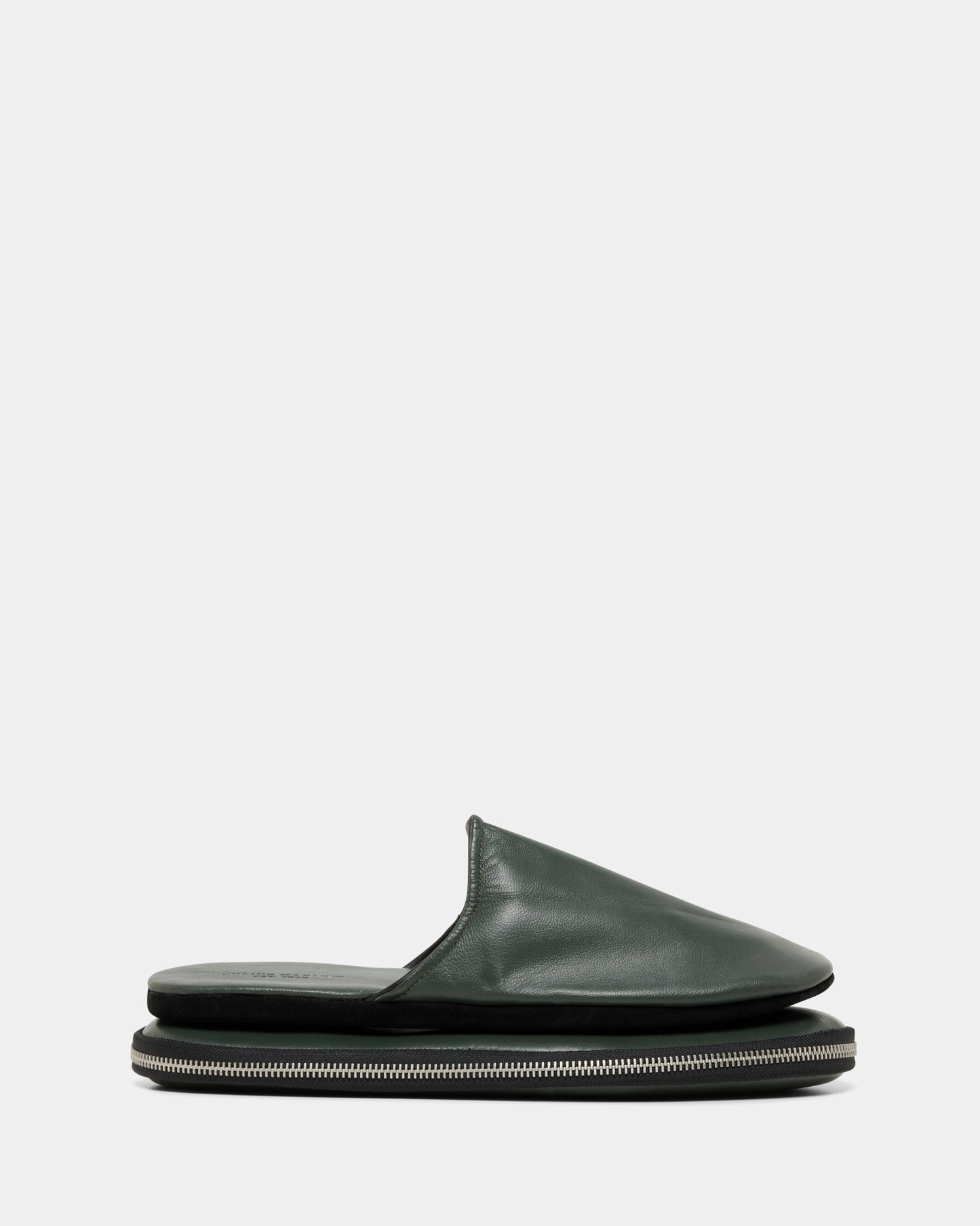 Leather Travel Slipper Green