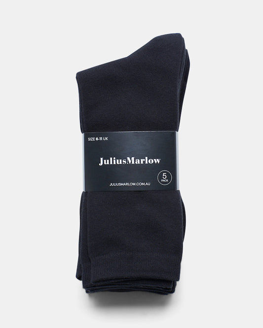 Plain Sock 5 Pack Black