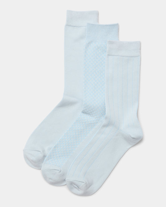 Dress Socks 3 Pack Light Blue