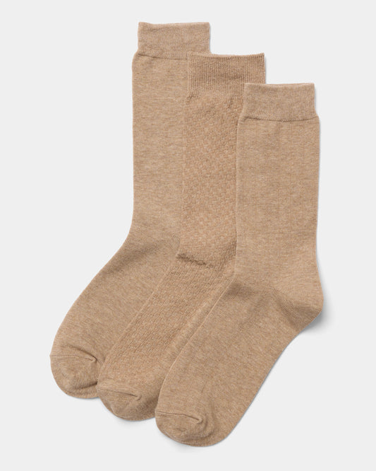 Dress Socks 3 Pack Light Taupe