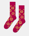 Hibiscus Sock Dark Pink