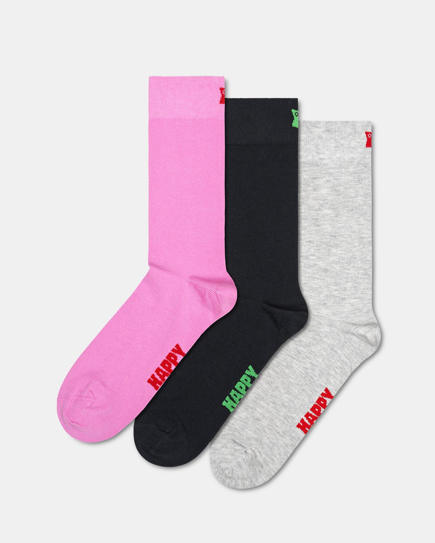 3-Pack Solid Socks Grey