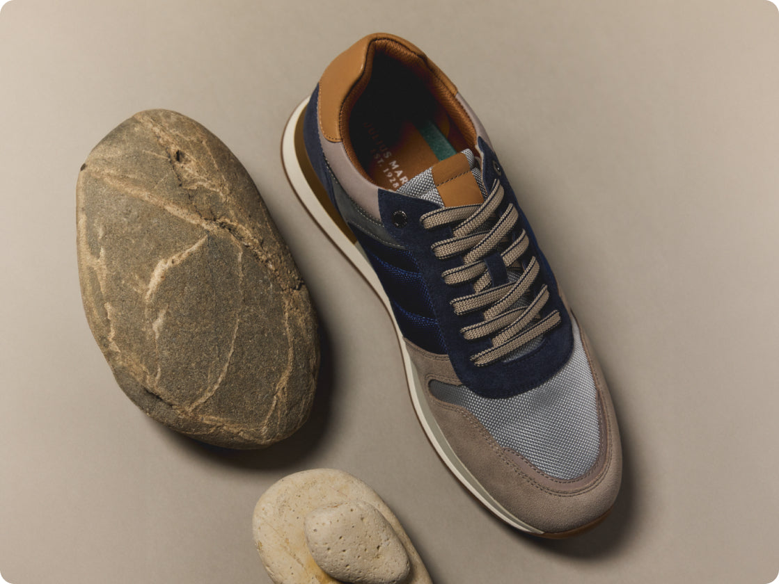 Brown Marble Men's Low Top Shoes