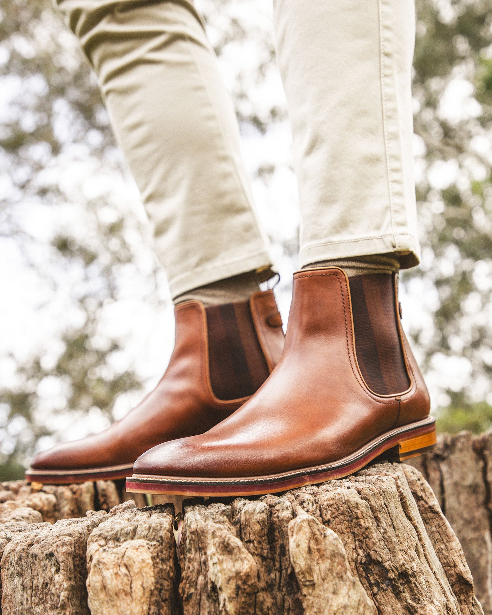 Cognac boots outlet leather